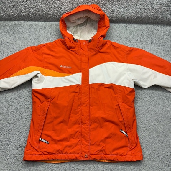 Columbia Sportswear XL5636 205 Womens Size XL Coat Orange/White Winter Jacket - Picture 4 of 12
